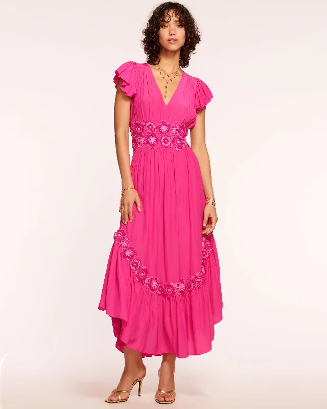 Maxi dress for holiday -Nancy Embellished Short Sleeve Maxi Dress