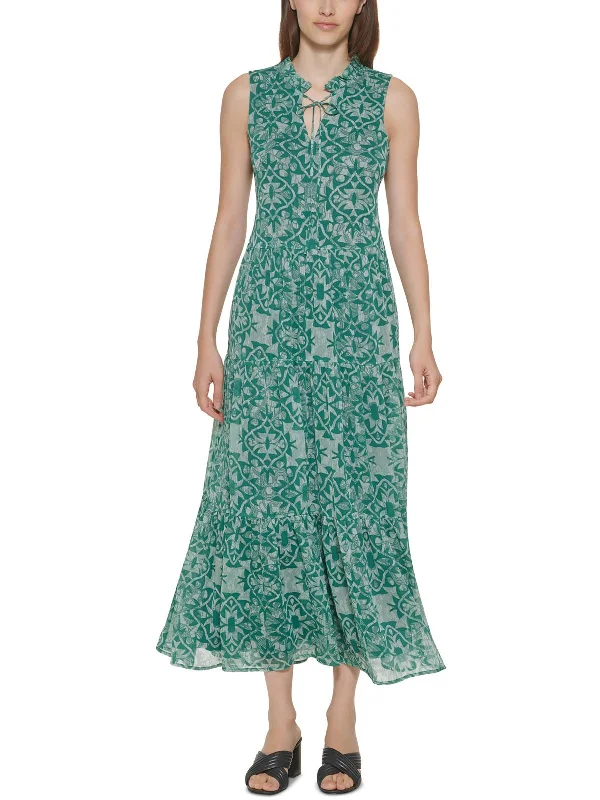 Maxi dress for fall -Womens Tiered Long Maxi Dress