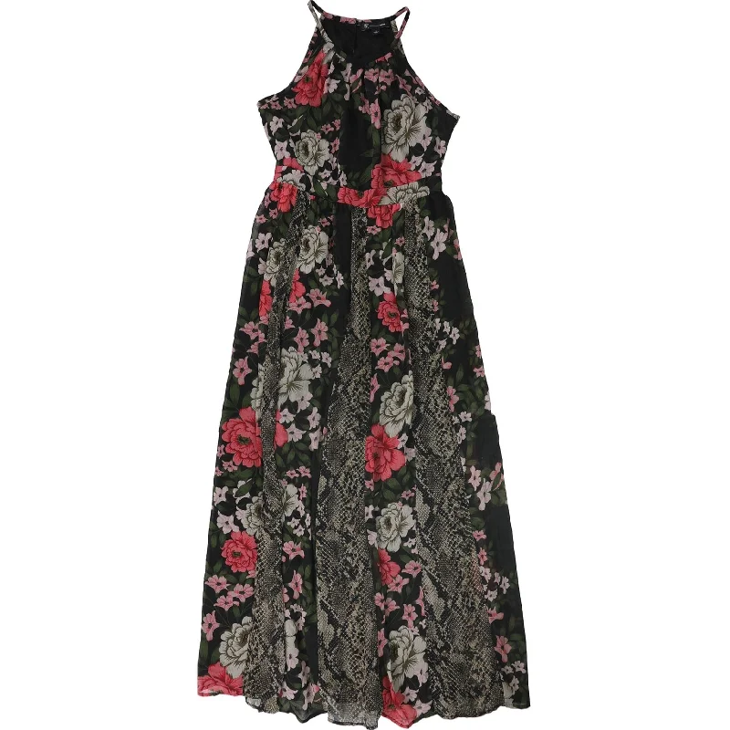 Maxi dress for casual outing -I-N-C Womens Floral Maxi Dress, Black, 2