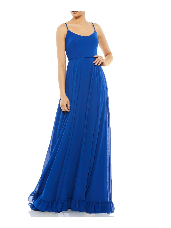 Long maxi dress -Womens Chiffon Maxi Evening Dress