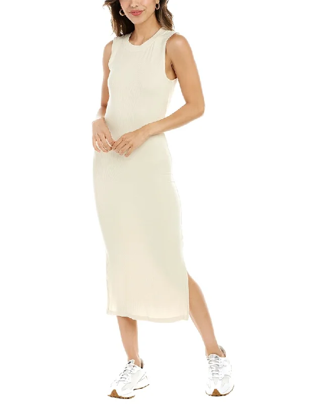 Midi dress with a deep back -WeWoreWhat Rib Midi Dress