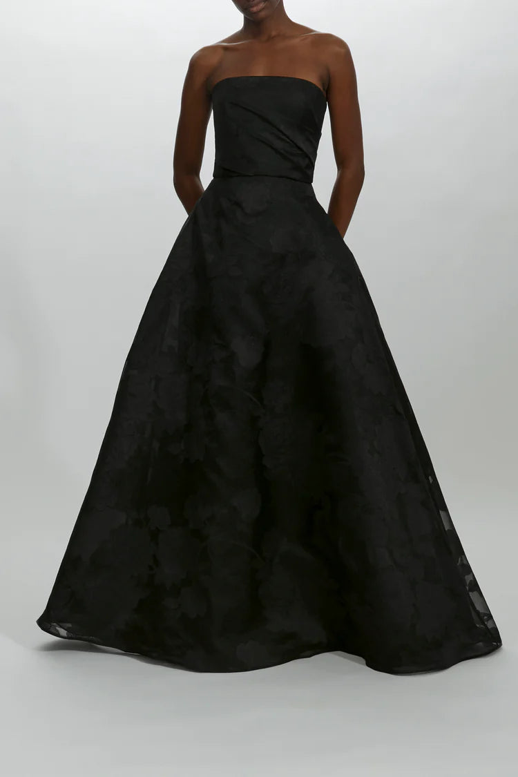 Evening dress with cap sleeves-Amsale Evening Dress P463J