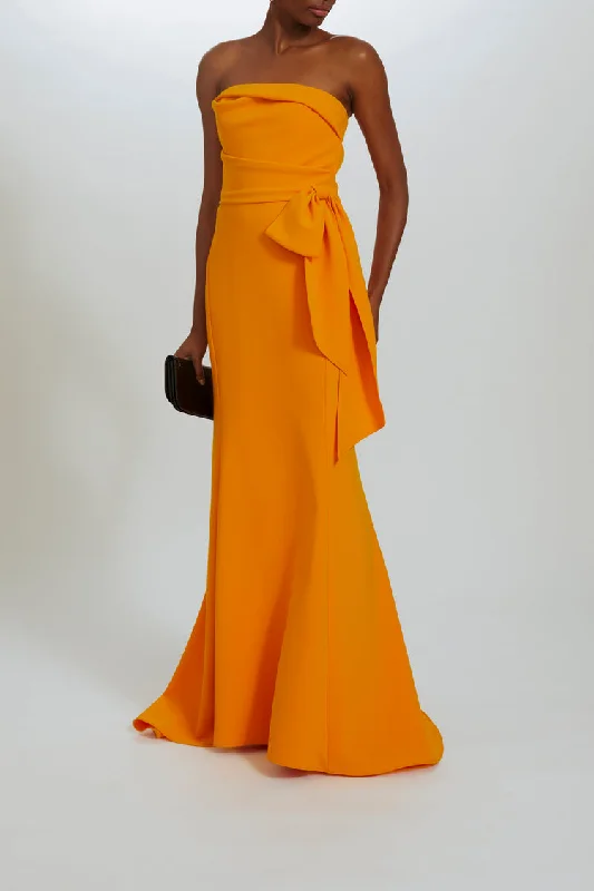 Evening dress with illusion skirt-Amsale Evening Dress P523