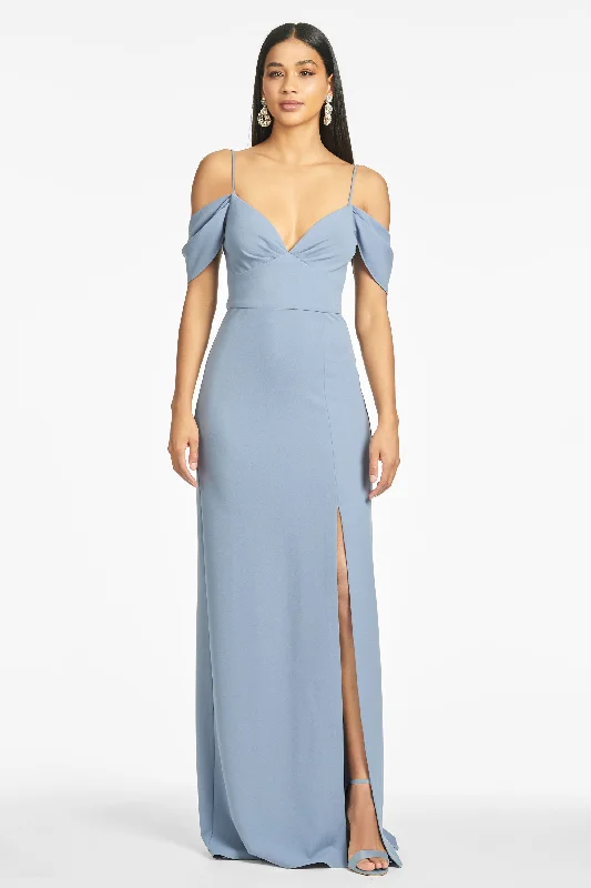 Ivory evening dress-BRITTANY GOWN - SLATE BLUE