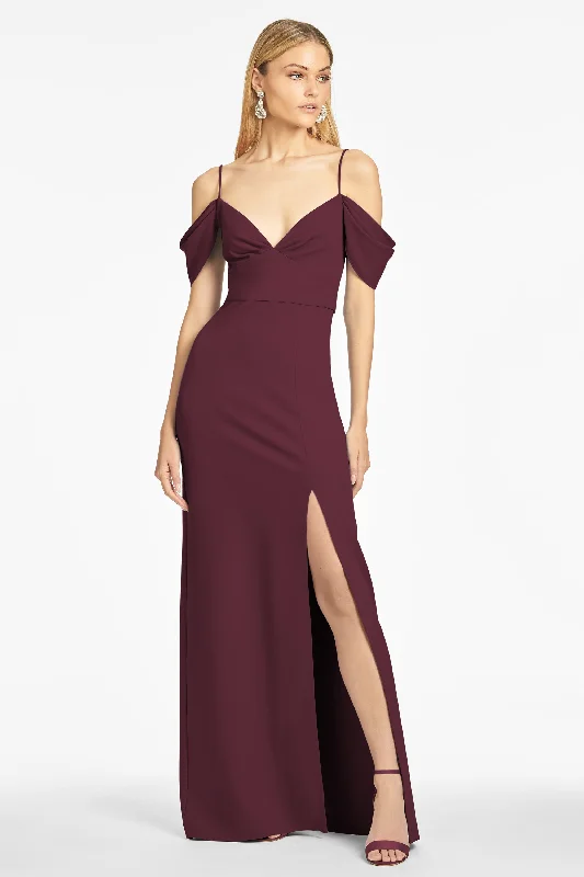 Navy evening dress-BRITTANY GOWN - DEEP WINE