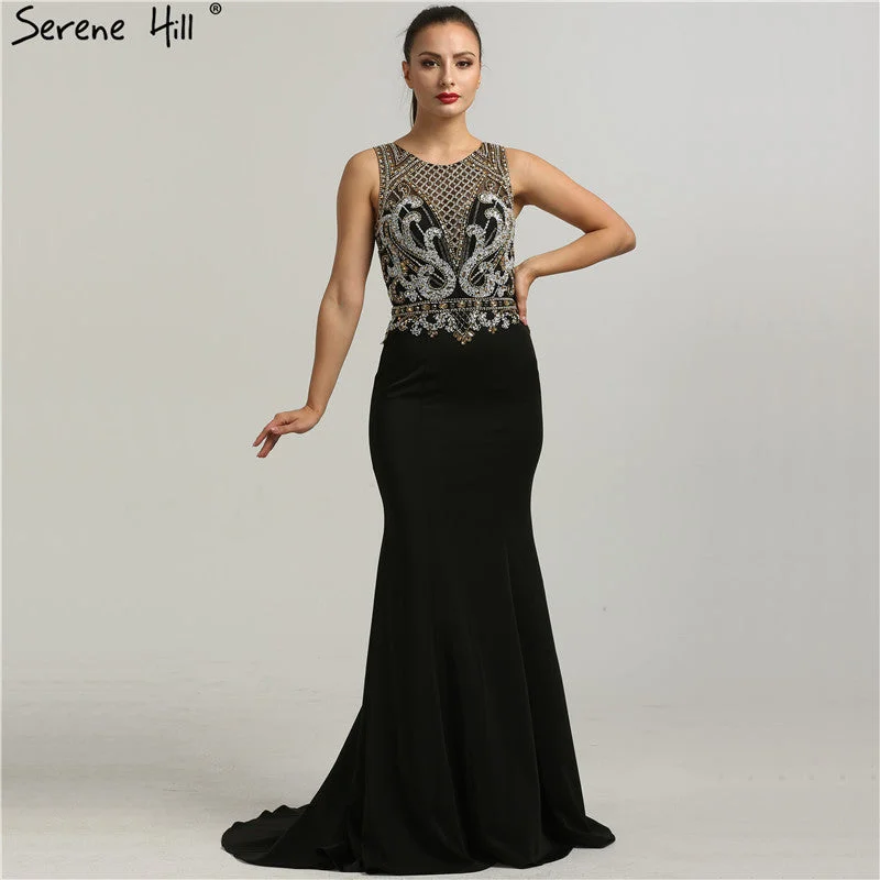 Evening dress with corset bodice-On Sale no return no refundSale O-Neck Sleeveless Sexy Mermaid Prom Dresses Evening Gowns LA6419