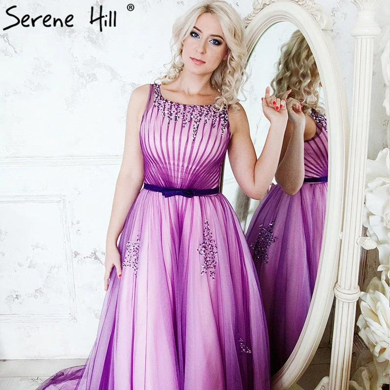 Evening dress with chiffon-purple Prom Dress Formal Dress Evening Dress For Photosession  HA2056