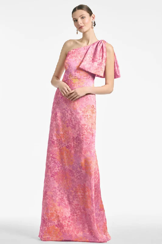 Evening dress with ruffles-Sachin & Babi Chelsea Gown in Sunset Hydrangea