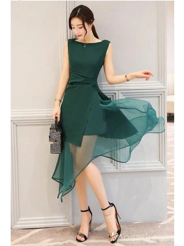 Evening dress with V-neck-Green Jewel Sleeveless Short Homecoming Dresses Online, Cheap Short Prom Dresses,CM846