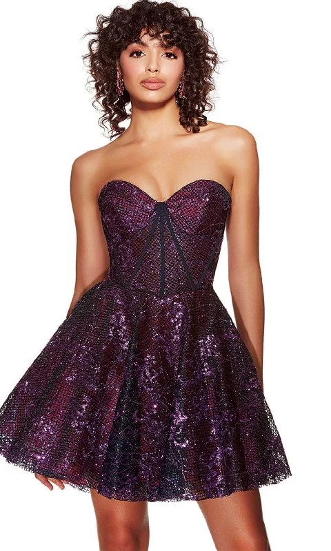 Black cocktail dress-Alyce Paris 3770 - Sweetheart Neck Strapless Cocktail Dress