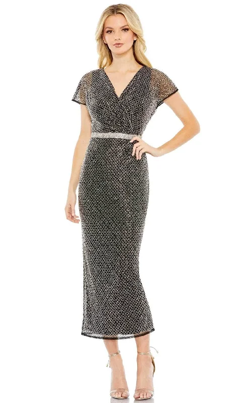 Cocktail dress with A-line-Mac Duggal 93787 - V-Neck Formal Dress