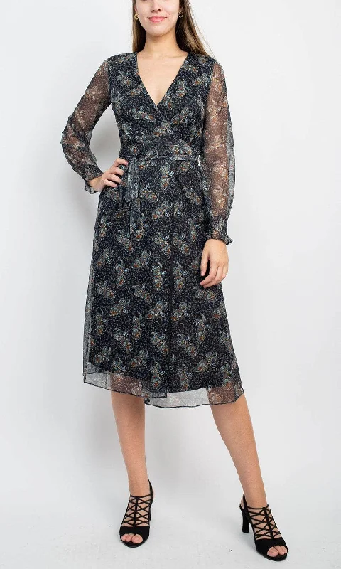 Cocktail dress with open back-Sage Collective SU05D26 - Paisley A-Line Long Dress